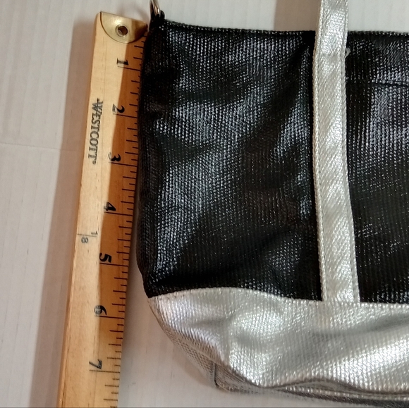 Victoria Secret Small Black and Silver Tote Bag With Strap - Picture 9 of 10